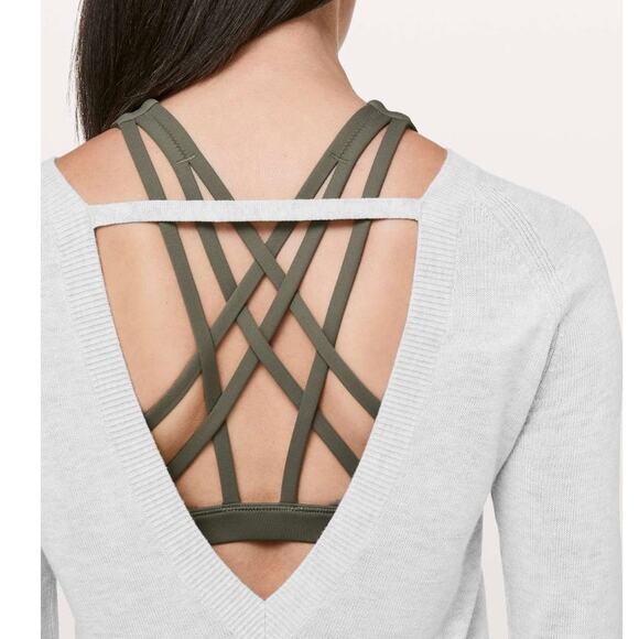 Lululemon Unity Drop Back Sweater in Heathered Silver Ice - Picture 4 of 11